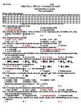 Kiểm tra 1 tiết số 1 năm học 2016 - 2017 môn Hoá học 11 (cơ bản)